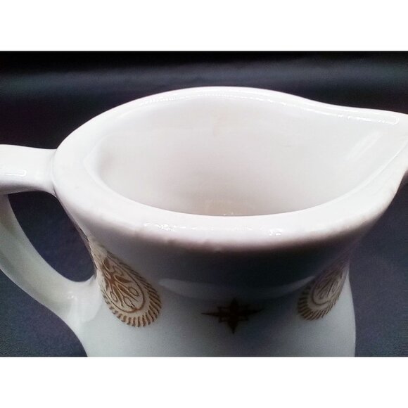 Shenango China Creamer Handle Gold Medallion Star Pattern Vintage 2.75" 1970s - Picture 9 of 14